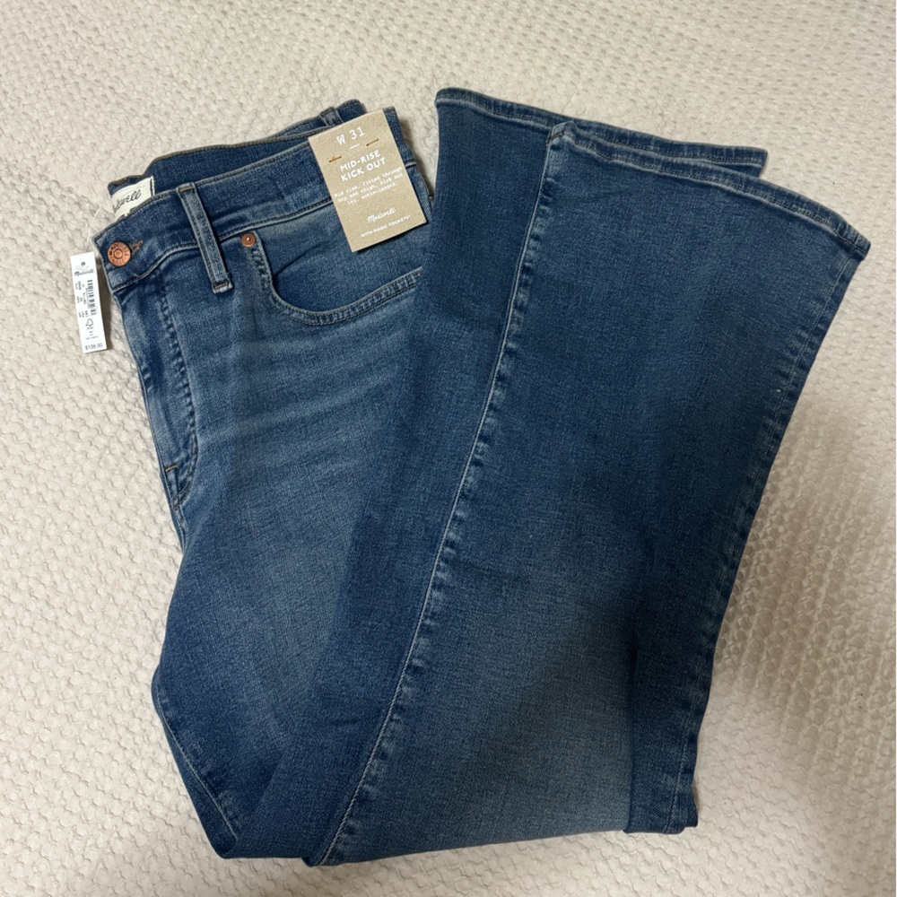 NWT Madewell Kick Out Crop Jeans in Lenoir Wash